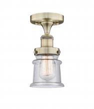  616-1F-AB-G184S - Canton - 1 Light - 5 inch - Antique Brass - Semi-Flush Mount