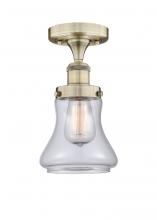  616-1F-AB-G192 - Bellmont - 1 Light - 6 inch - Antique Brass - Semi-Flush Mount