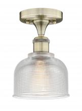  616-1F-AB-G412 - Dayton - 1 Light - 6 inch - Antique Brass - Flush Mount