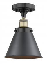  616-1F-BAB-M13-BK - Appalachian - 1 Light - 8 inch - Black Antique Brass - Semi-Flush Mount