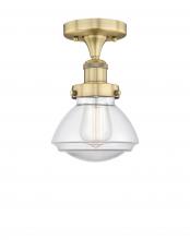  616-1F-BB-G322 - Olean - 1 Light - 7 inch - Brushed Brass - Semi-Flush Mount