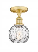  616-1F-SG-G1215-6 - Athens Water Glass - 1 Light - 6 inch - Satin Gold - Semi-Flush Mount