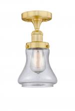  616-1F-SG-G194 - Bellmont - 1 Light - 6 inch - Satin Gold - Semi-Flush Mount