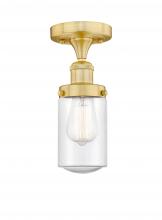  616-1F-SG-G314 - Dover - 1 Light - 5 inch - Satin Gold - Semi-Flush Mount