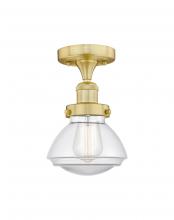  616-1F-SG-G322 - Olean - 1 Light - 7 inch - Satin Gold - Semi-Flush Mount