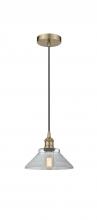  616-1P-AB-G132-LED - Orwell - 1 Light - 8 inch - Antique Brass - Cord hung - Mini Pendant