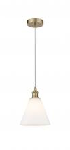  616-1P-AB-GBC-81-LED - Berkshire - 1 Light - 8 inch - Antique Brass - Cord hung - Mini Pendant