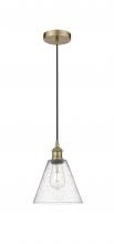  616-1P-AB-GBC-84-LED - Berkshire - 1 Light - 8 inch - Antique Brass - Cord hung - Mini Pendant