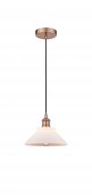  616-1P-AC-G131-LED - Orwell - 1 Light - 8 inch - Antique Copper - Cord hung - Mini Pendant