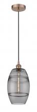  616-1P-AC-G557-8SM - Vaz - 1 Light - 8 inch - Antique Copper - Cord hung - Mini Pendant