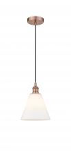  616-1P-AC-GBC-81-LED - Berkshire - 1 Light - 8 inch - Antique Copper - Cord hung - Mini Pendant