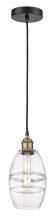  616-1P-BAB-G557-6CL - Vaz - 1 Light - 6 inch - Black Antique Brass - Cord hung - Mini Pendant