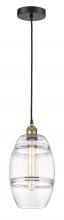  616-1P-BAB-G557-8CL - Vaz - 1 Light - 8 inch - Black Antique Brass - Cord hung - Mini Pendant