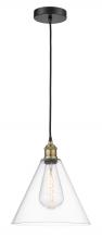  616-1P-BAB-GBC-122-LED - Berkshire - 1 Light - 12 inch - Black Antique Brass - Cord hung - Mini Pendant