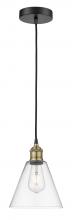  616-1P-BAB-GBC-82-LED - Berkshire - 1 Light - 8 inch - Black Antique Brass - Cord hung - Mini Pendant