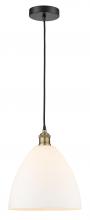  616-1P-BAB-GBD-121-LED - Bristol - 1 Light - 12 inch - Black Antique Brass - Cord hung - Mini Pendant