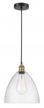  616-1P-BAB-GBD-124-LED - Bristol - 1 Light - 12 inch - Black Antique Brass - Cord hung - Mini Pendant