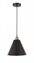  616-1P-BAB-MBC-12-BK-LED - Berkshire - 1 Light - 12 inch - Black Antique Brass - Cord hung - Mini Pendant