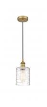  616-1P-BB-G1113 - Cobbleskill - 1 Light - 5 inch - Brushed Brass - Cord hung - Mini Pendant