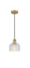  616-1P-BB-G412-LED - Dayton - 1 Light - 6 inch - Brushed Brass - Cord hung - Mini Pendant