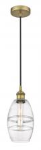  616-1P-BB-G557-6CL - Vaz - 1 Light - 6 inch - Brushed Brass - Cord hung - Mini Pendant