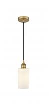  616-1P-BB-G801-LED - Clymer - 1 Light - 4 inch - Brushed Brass - Cord hung - Mini Pendant