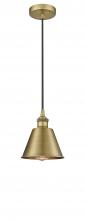  616-1P-BB-M8-LED - Smithfield - 1 Light - 7 inch - Brushed Brass - Cord hung - Mini Pendant