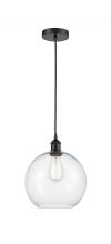  616-1P-BK-G122-10 - Athens - 1 Light - 10 inch - Matte Black - Cord hung - Mini Pendant