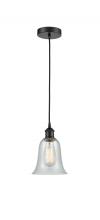  616-1P-BK-G2812 - Hanover - 1 Light - 6 inch - Matte Black - Cord hung - Mini Pendant