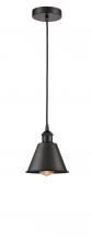  616-1P-OB-M8-LED - Smithfield - 1 Light - 7 inch - Oil Rubbed Bronze - Cord hung - Mini Pendant