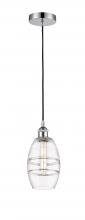  616-1P-PC-G557-6CL - Vaz - 1 Light - 6 inch - Polished Chrome - Cord hung - Mini Pendant