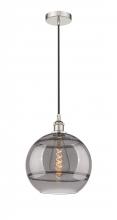  616-1P-PN-G556-12SM - Rochester - 1 Light - 12 inch - Polished Nickel - Cord hung - Mini Pendant