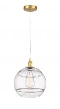  616-1P-SG-G556-12CL - Rochester - 1 Light - 12 inch - Satin Gold - Cord hung - Mini Pendant