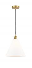  616-1P-SG-GBC-121-LED - Berkshire - 1 Light - 12 inch - Satin Gold - Cord hung - Mini Pendant