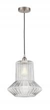  616-1P-SN-G212-LED - Springwater - 1 Light - 12 inch - Brushed Satin Nickel - Cord hung - Mini Pendant