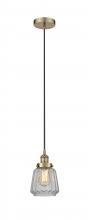  616-1PH-AB-G142-LED - Chatham - 1 Light - 7 inch - Antique Brass - Cord hung - Mini Pendant