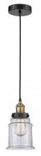  616-1PH-BAB-G182 - Canton - 1 Light - 6 inch - Black Antique Brass - Cord hung - Mini Pendant