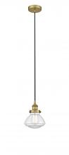  616-1PH-BB-G322-LED - Olean - 1 Light - 7 inch - Brushed Brass - Cord hung - Mini Pendant