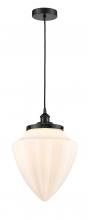  616-1PH-BK-G661-12 - Bullet - 1 Light - 12 inch - Matte Black - Cord hung - Mini Pendant