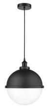  616-1PH-BK-HFS-122-BK - Hampden - 1 Light - 13 inch - Matte Black - Cord hung - Pendant