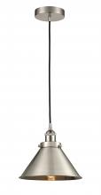  616-1PH-SN-M10-SN - Briarcliff - 1 Light - 10 inch - Brushed Satin Nickel - Cord hung - Mini Pendant