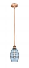  616-1S-AC-G557-6BL - Vaz - 1 Light - 6 inch - Antique Copper - Cord hung - Mini Pendant