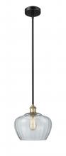  616-1S-BAB-G92-L - Fenton - 1 Light - 11 inch - Black Antique Brass - Cord hung - Mini Pendant