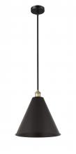  616-1S-BAB-MBC-16-BK-LED - Berkshire - 1 Light - 16 inch - Black Antique Brass - Cord hung - Mini Pendant