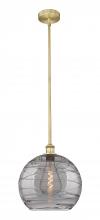  616-1S-BB-G1213-14SM - Athens Deco Swirl - 1 Light - 14 inch - Brushed Brass - Cord hung - Pendant