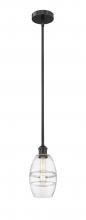  616-1S-BK-G557-6CL - Vaz - 1 Light - 6 inch - Matte Black - Cord hung - Mini Pendant