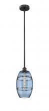  616-1S-BK-G557-8BL - Vaz - 1 Light - 8 inch - Matte Black - Cord hung - Mini Pendant