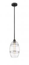  616-1S-BK-G557-8CL - Vaz - 1 Light - 8 inch - Matte Black - Cord hung - Mini Pendant