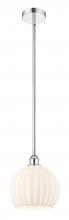  616-1S-PC-G1217-10WV - White Venetian - 1 Light - 10 inch - Polished Chrome - Stem Hung - Mini Pendant