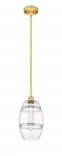  616-1S-SG-G557-8CL - Vaz - 1 Light - 8 inch - Satin Gold - Cord hung - Mini Pendant